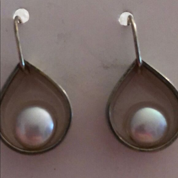 Argentium Droplet Earrings  - Picture 2 of 2